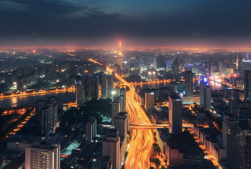 南京城市夜景灯火通明繁华的现代城市夜晚生活,高清,摄影图,摄影图片,图片大全,摄影图免费下载
